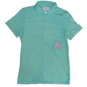 NWT Linksoul End On End Knit Polo Shirt Women's Small Lab Green Striped LSW135